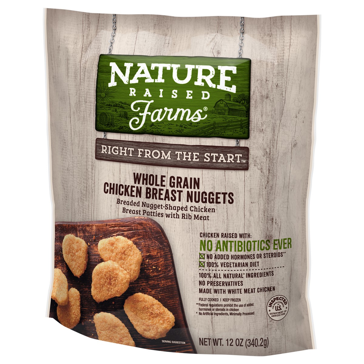 slide 8 of 10, NATURE RAISED NatureRaised Farms Whole Grain Breaded Chicken Breast Nuggets, 12 oz. (Frozen), 340.19 g