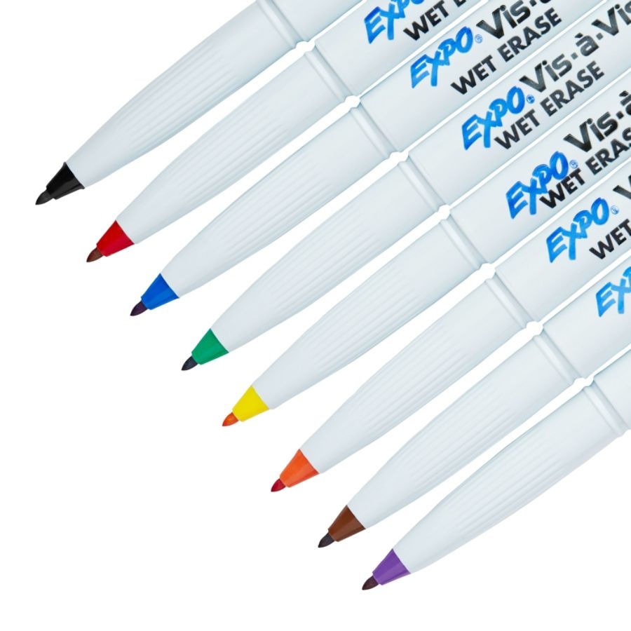 Expo VisVis WetErase Marker, Fine Point, Assorted, 8/Set 1 ct Shipt