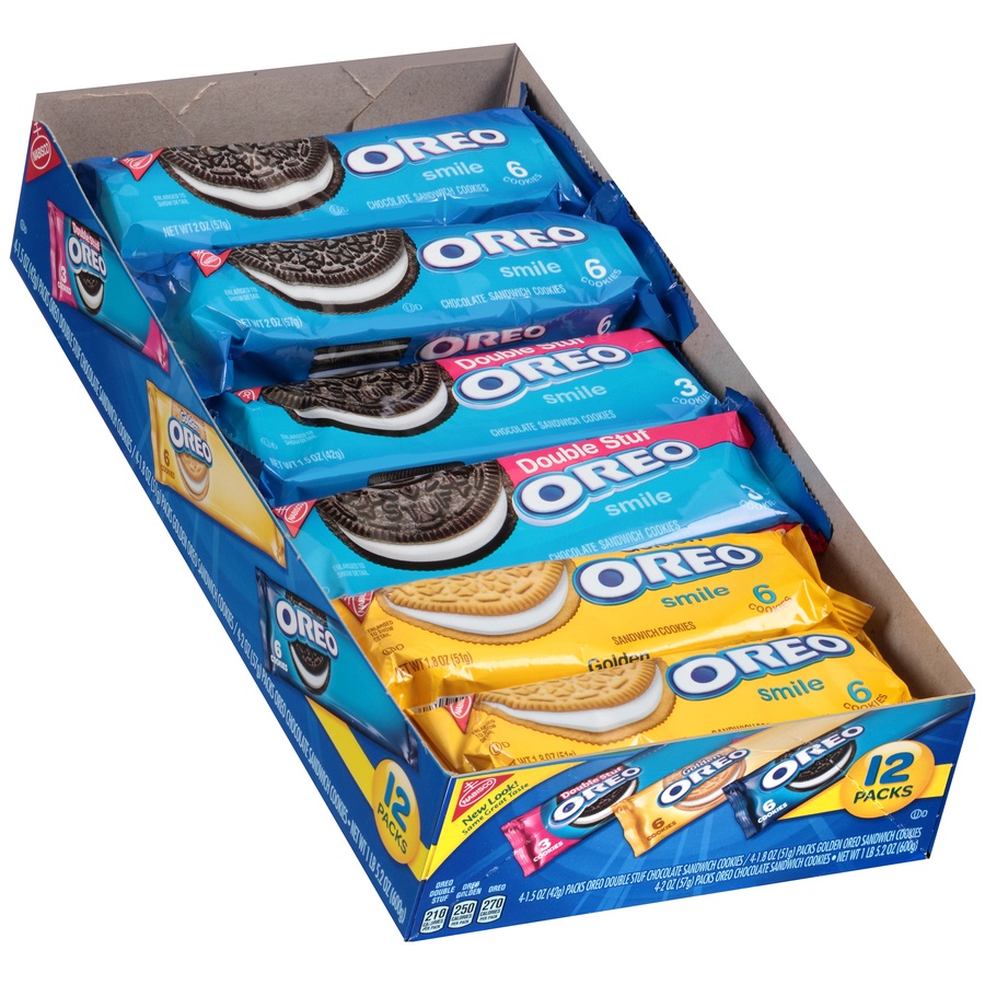 slide 2 of 8, Nabisco Oreo Sandwich Cookies Variety Pack 12 ct Tray, 21.2 oz