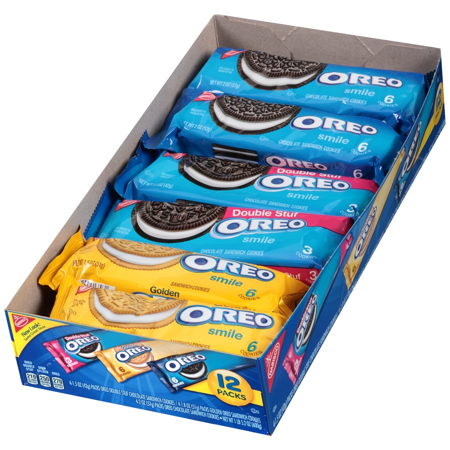 slide 3 of 8, Nabisco Oreo Sandwich Cookies Variety Pack 12 ct Tray, 21.2 oz