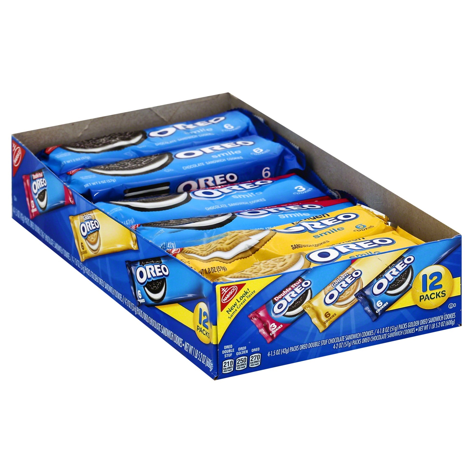 slide 1 of 8, Nabisco Oreo Sandwich Cookies Variety Pack 12 ct Tray, 21.2 oz