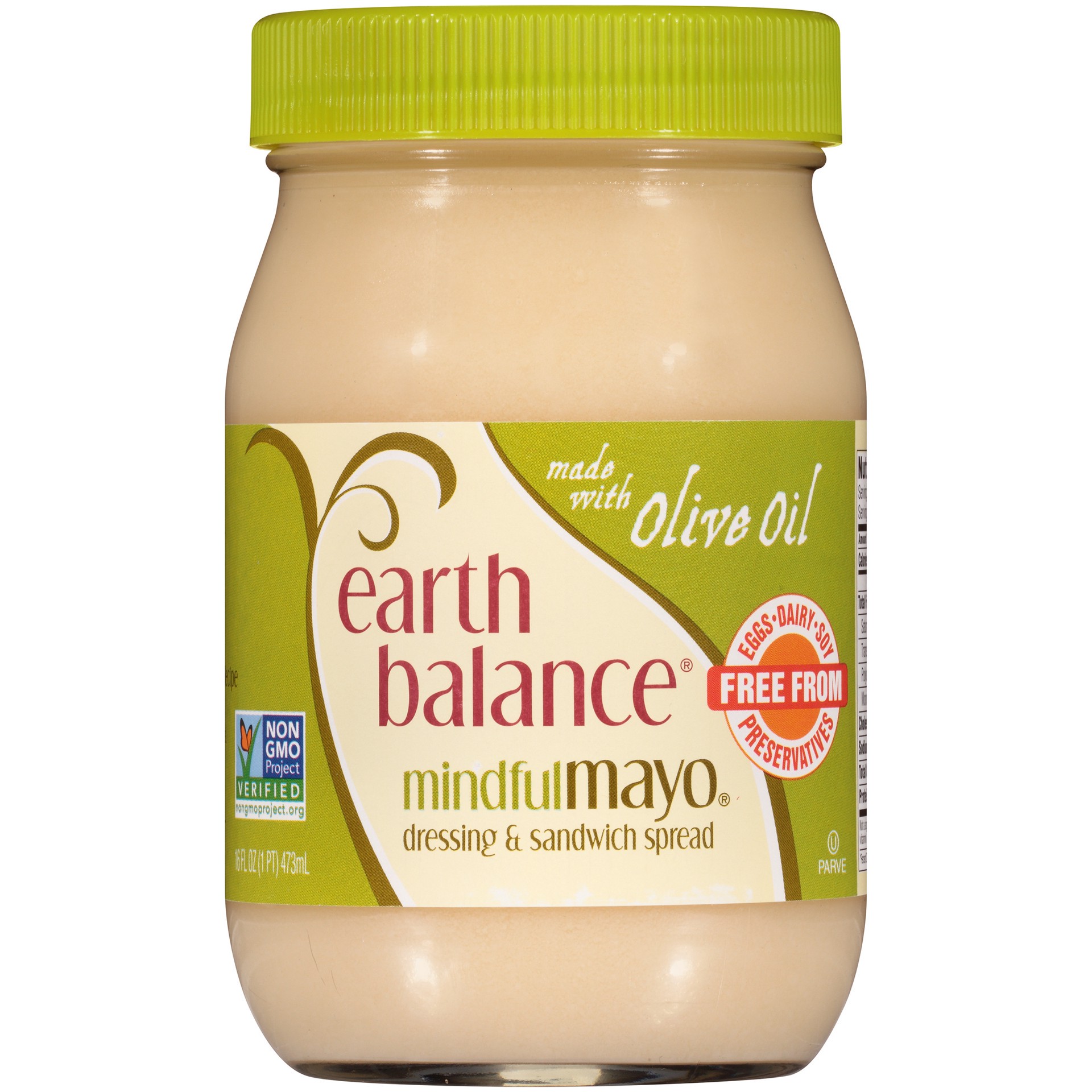 slide 1 of 2, Earth Balance Mindful Mayo Made with Olive Oil Dressing & Sandwich Spread, 16 fl oz