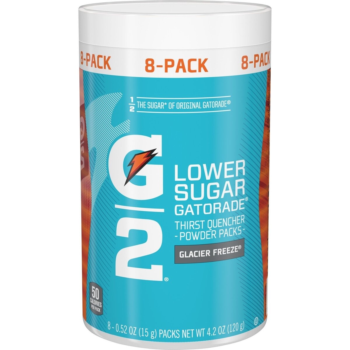 slide 1 of 4, G2 Lower Sugar Thirst Quencher Powder Packs Glacier Freeze 0.52 Oz 8 Count, 4.2 oz