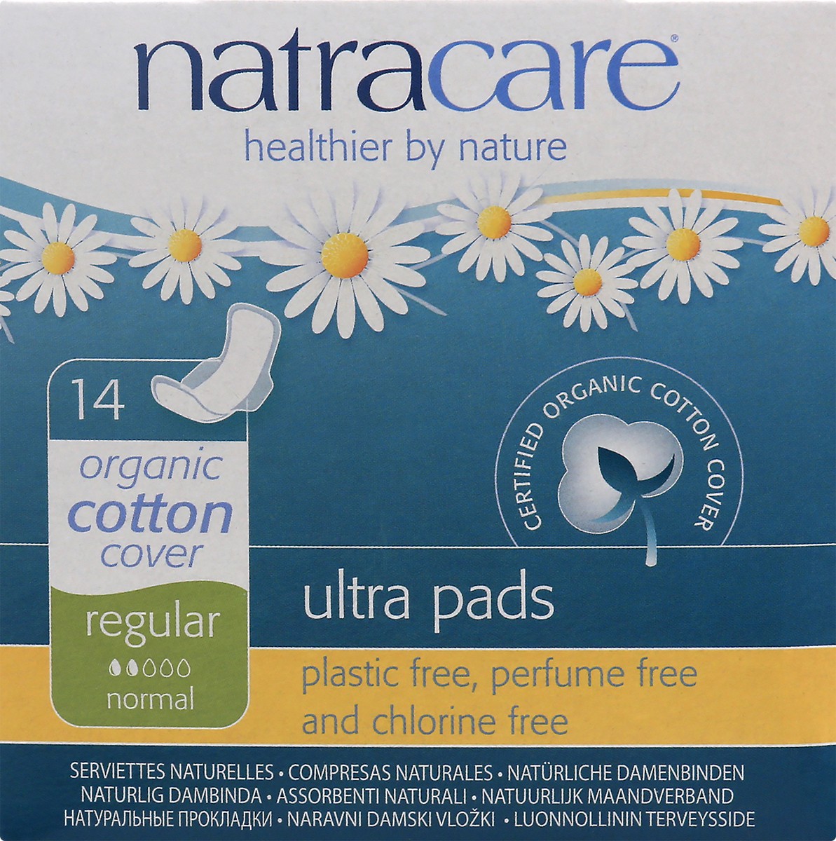slide 2 of 11, Natracare Ultra Regular Pads With Wings, 14 ct