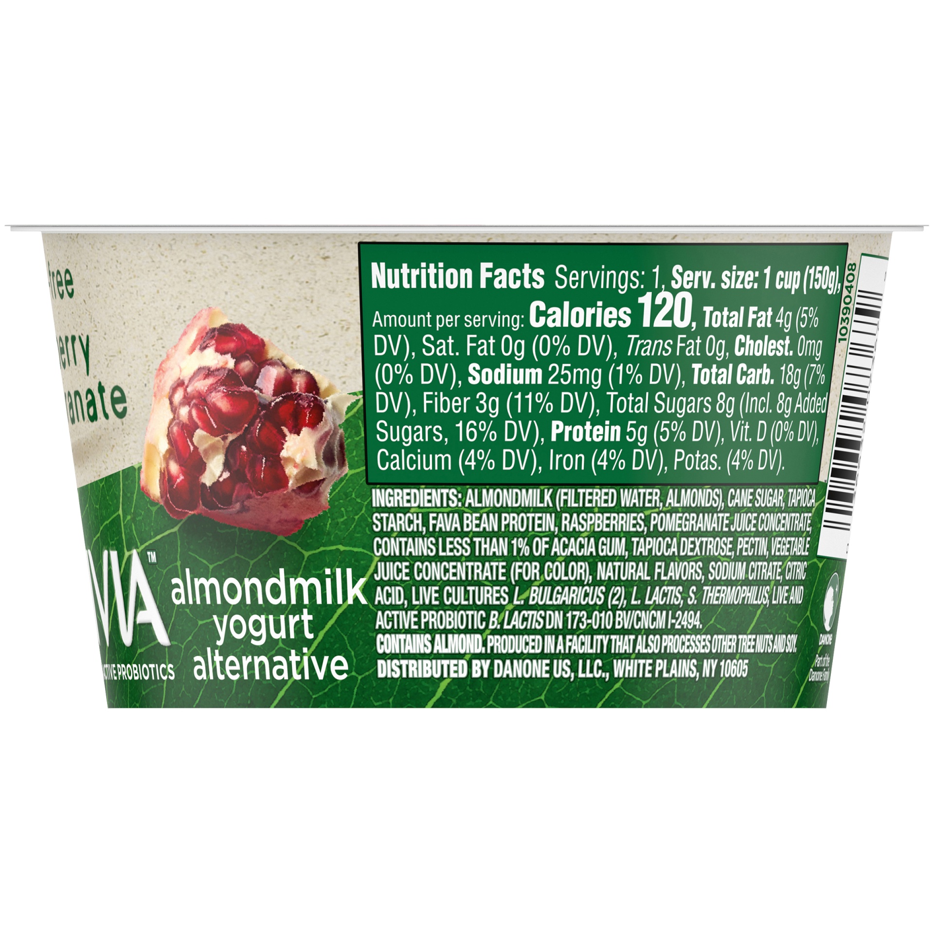 slide 2 of 7, Activia Raspberry Pomegranate Almond Milk Yogurt Alternative, 5.3 oz
