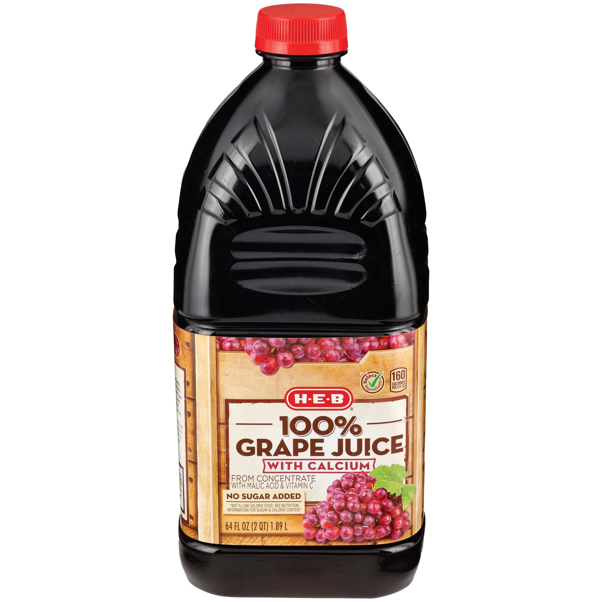 slide 1 of 1, H-E-B 100% Grape Juice with Calcium, 64 oz