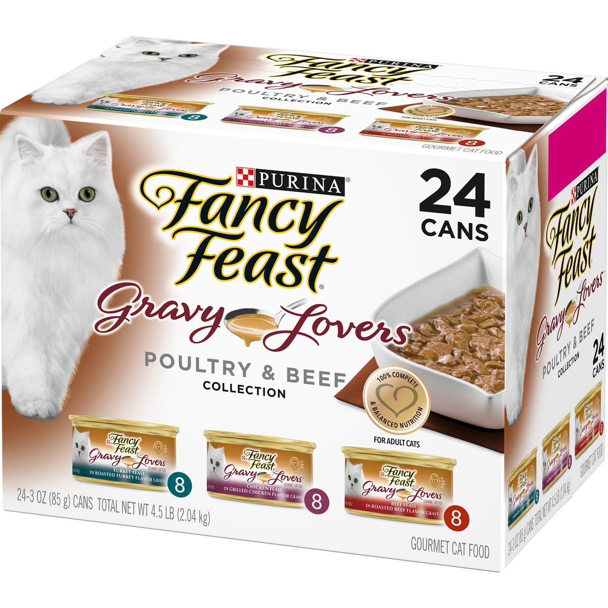 slide 3 of 11, Purina Fancy Feast Gravy Lovers Poultry & Beef Feast Collection Cat Food, 24 ct; 3 oz