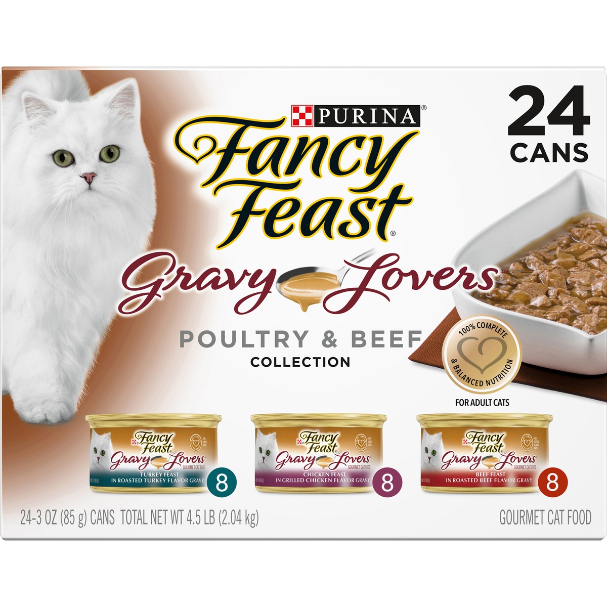 slide 9 of 11, Purina Fancy Feast Gravy Lovers Poultry & Beef Feast Collection Cat Food, 24 ct; 3 oz