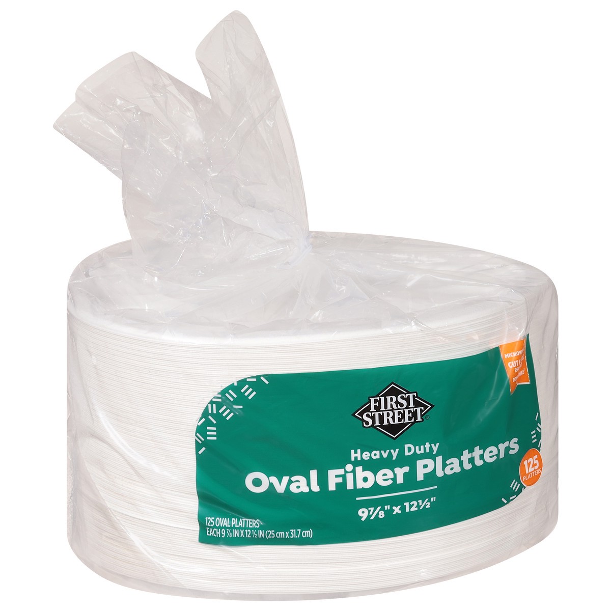 slide 2 of 12, First Street 9 7/8 X 12 1/2 Heavy Duty Plates, 125 ct