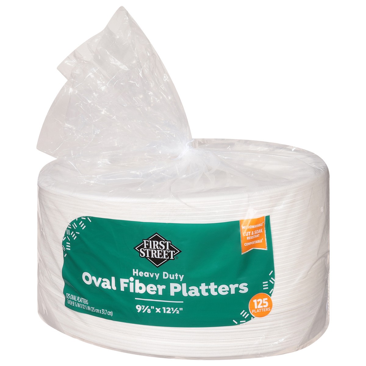 slide 11 of 12, First Street 9 7/8 X 12 1/2 Heavy Duty Plates, 125 ct