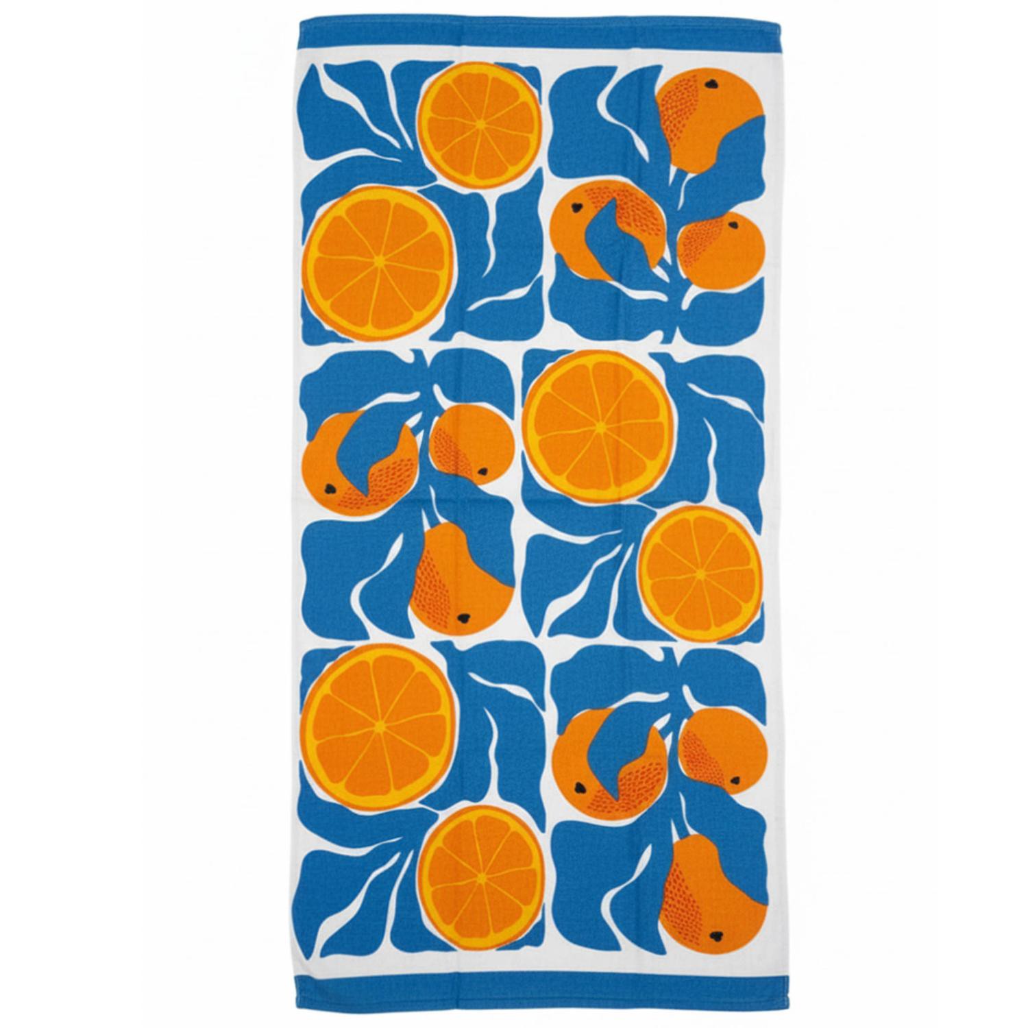 slide 1 of 8, Sol Borne Printed Beach Towel, 34x68, Citrus Moss, 34 in x 68 in