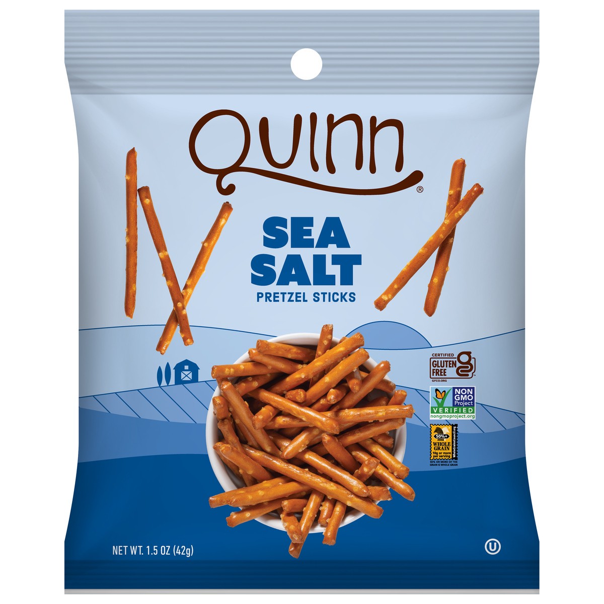slide 1 of 12, Quinn Sea Salt Pretzel Sticks 1.5 oz, 1.5 oz