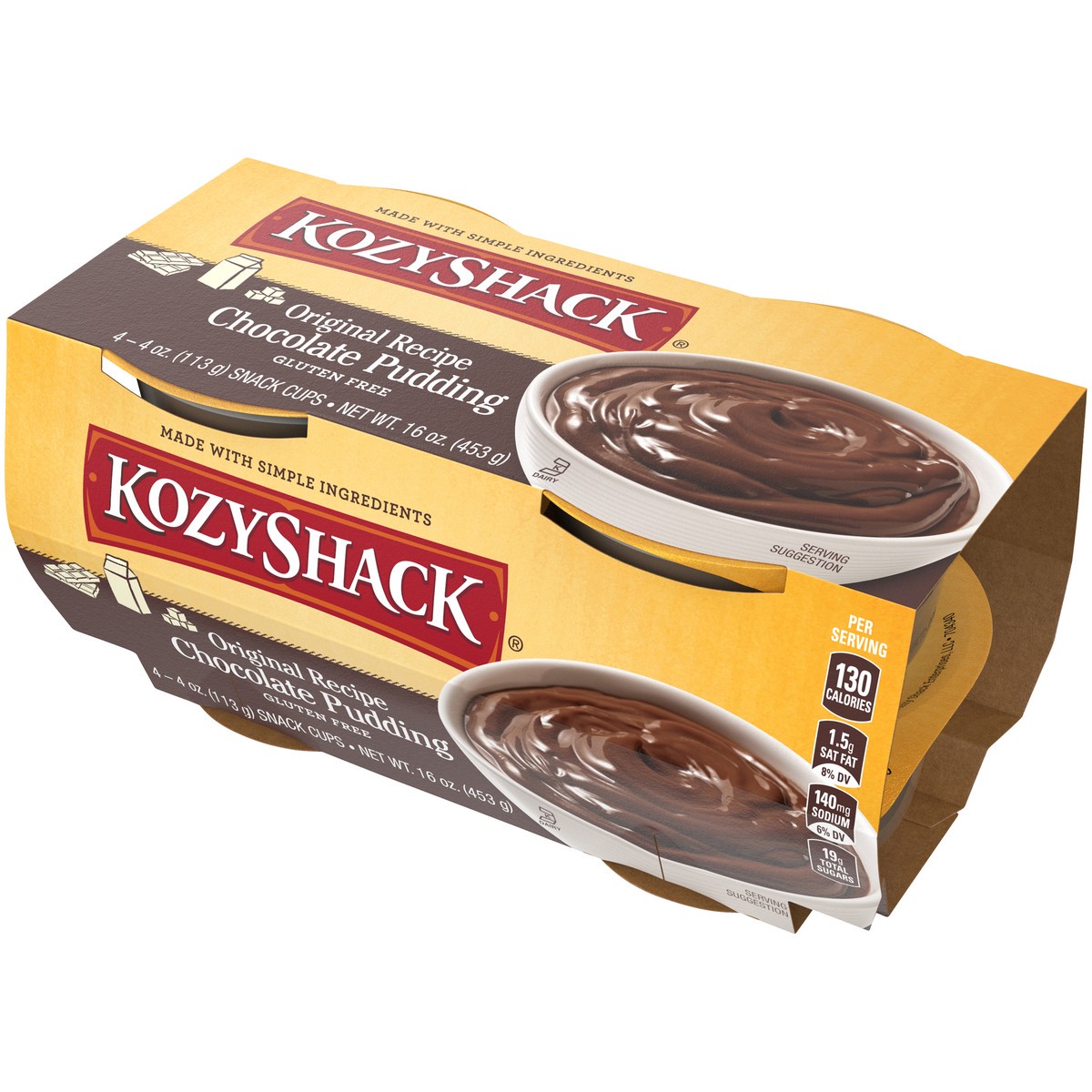 slide 13 of 14, Kozy Shack Original Recipe Chocolate Pudding 4-4 oz. Cups, 16 oz