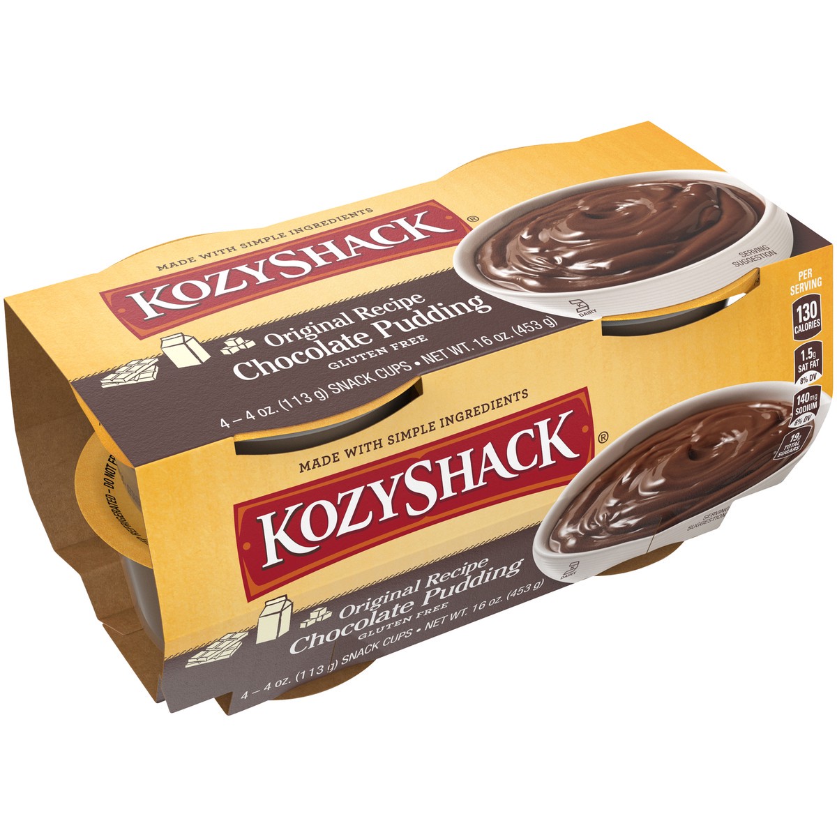 slide 5 of 14, Kozy Shack Original Recipe Chocolate Pudding 4-4 oz. Cups, 16 oz