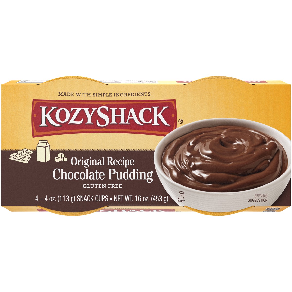 slide 8 of 14, Kozy Shack Original Recipe Chocolate Pudding 4-4 oz. Cups, 16 oz