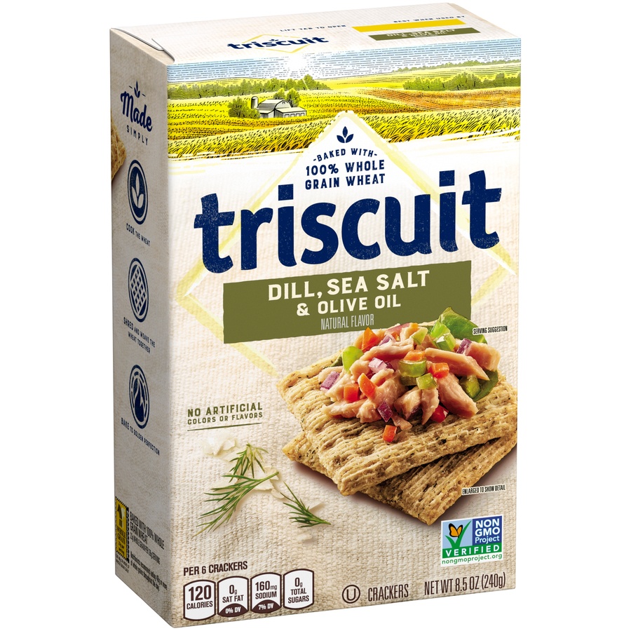 slide 3 of 7, Triscuit Dill, Sea Salt & Olive Oil Crackers, 8.5 oz