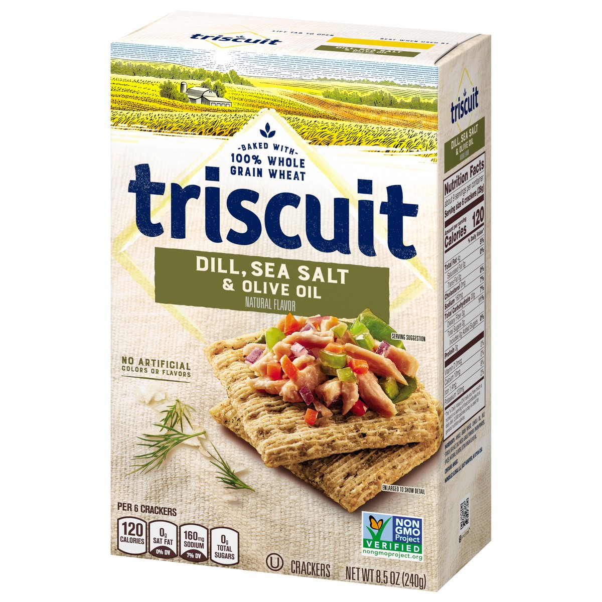 slide 3 of 9, Triscuit Dill, Sea Salt & Olive Oil Whole Grain Wheat Crackers, 8.5 oz, 8.5 oz
