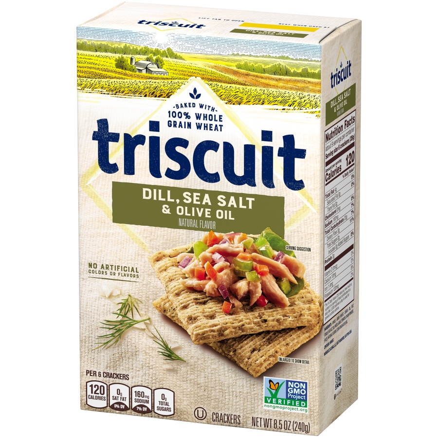slide 4 of 7, Triscuit Dill, Sea Salt & Olive Oil Crackers, 8.5 oz