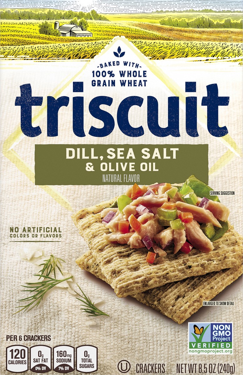 slide 6 of 9, Triscuit Dill, Sea Salt & Olive Oil Whole Grain Wheat Crackers, 8.5 oz, 8.5 oz