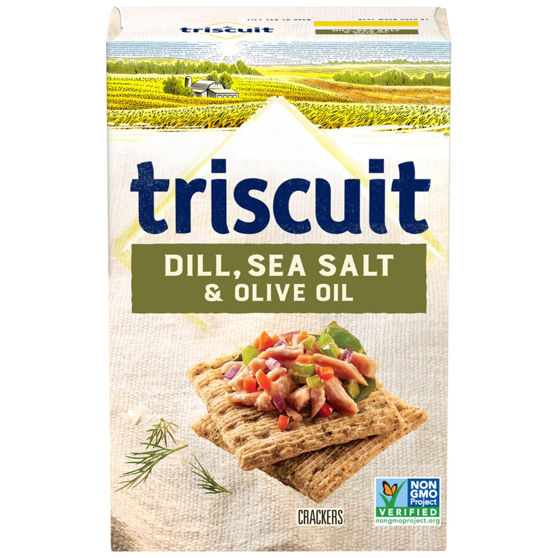 slide 1 of 7, Triscuit Dill, Sea Salt & Olive Oil Crackers, 8.5 oz