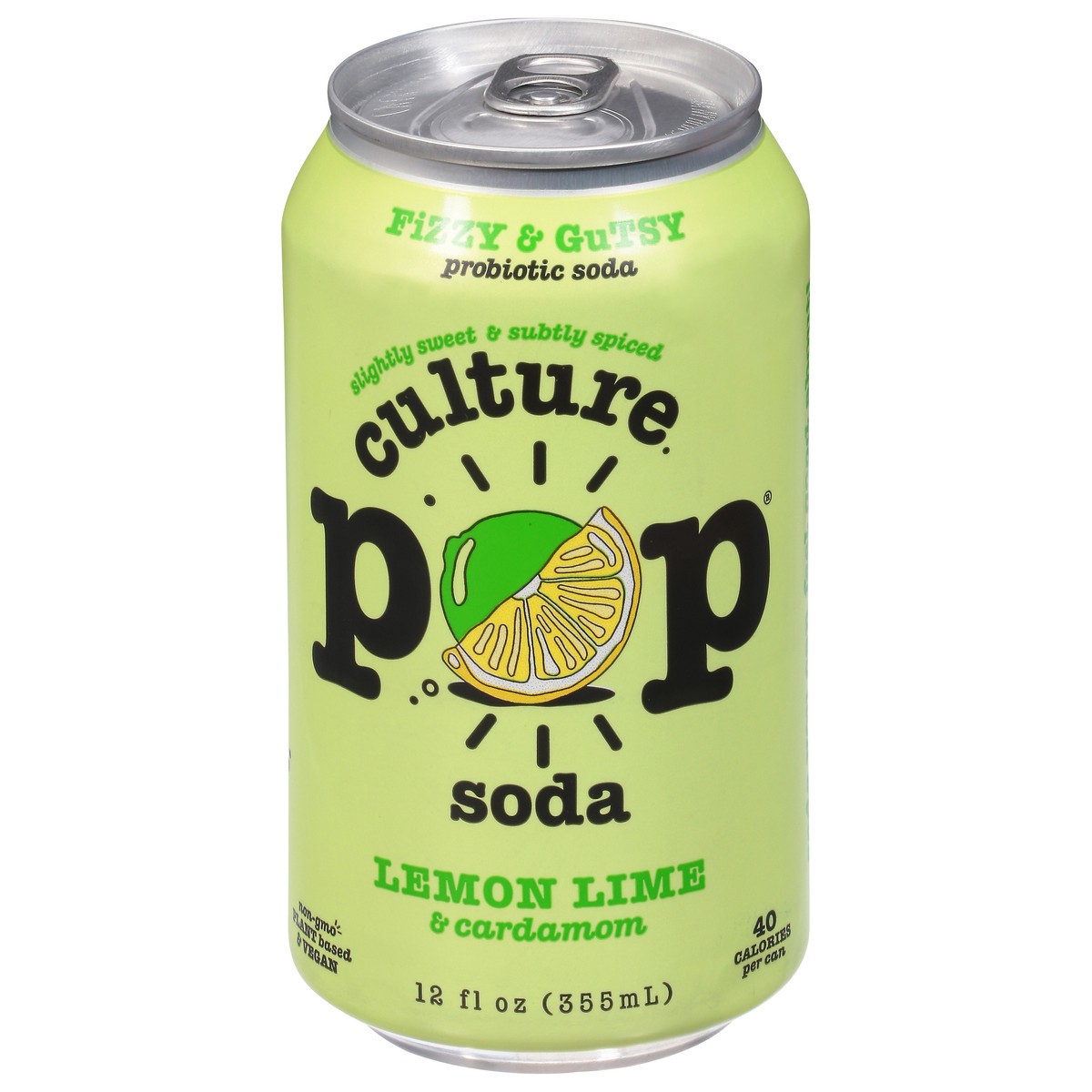 slide 1 of 9, Culture Pop Lemon Lime & Cardamom Probiotic Soda 12 fl oz, 12 fl oz