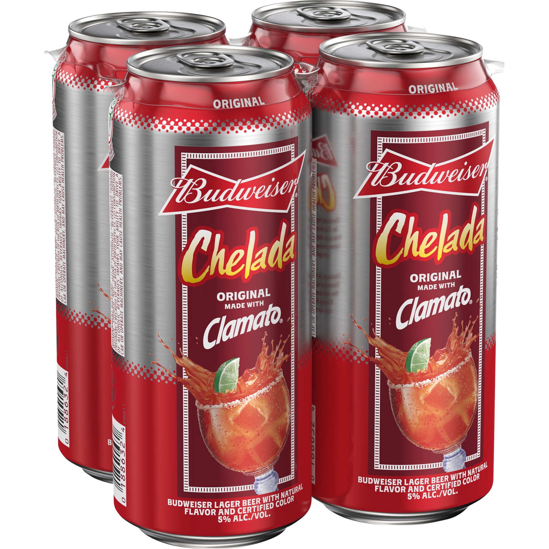 slide 2 of 3, Budweiser Clamato Beer, 4 ct; 16 oz
