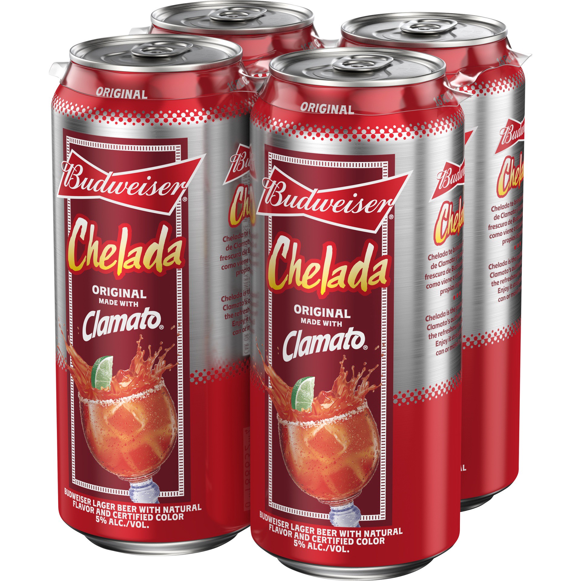 slide 3 of 3, Budweiser Clamato Beer, 4 ct; 16 oz