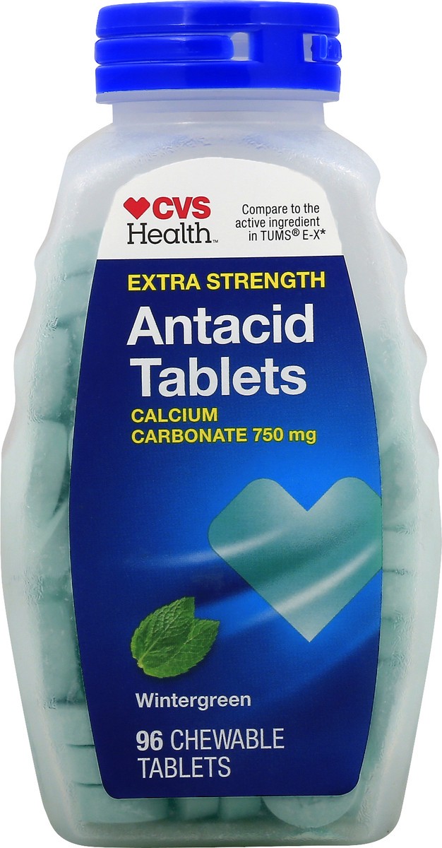slide 3 of 11, CVS Health Extra Strength Antacid Tablets, Wintergreen, 96 Ct, 96 ct; 750 mg