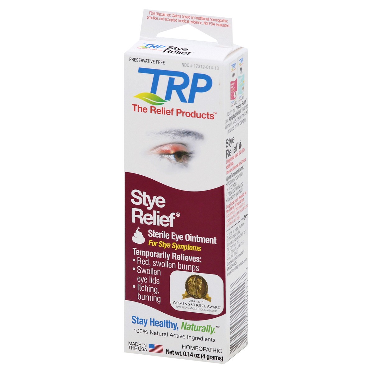 slide 2 of 9, TRP Stye Relief Homeopathic Sterile Eye Ointment 0.14 oz, 0.14 oz