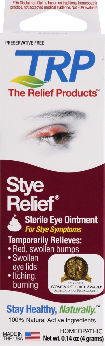 slide 4 of 9, TRP Stye Relief Homeopathic Sterile Eye Ointment 0.14 oz, 0.14 oz