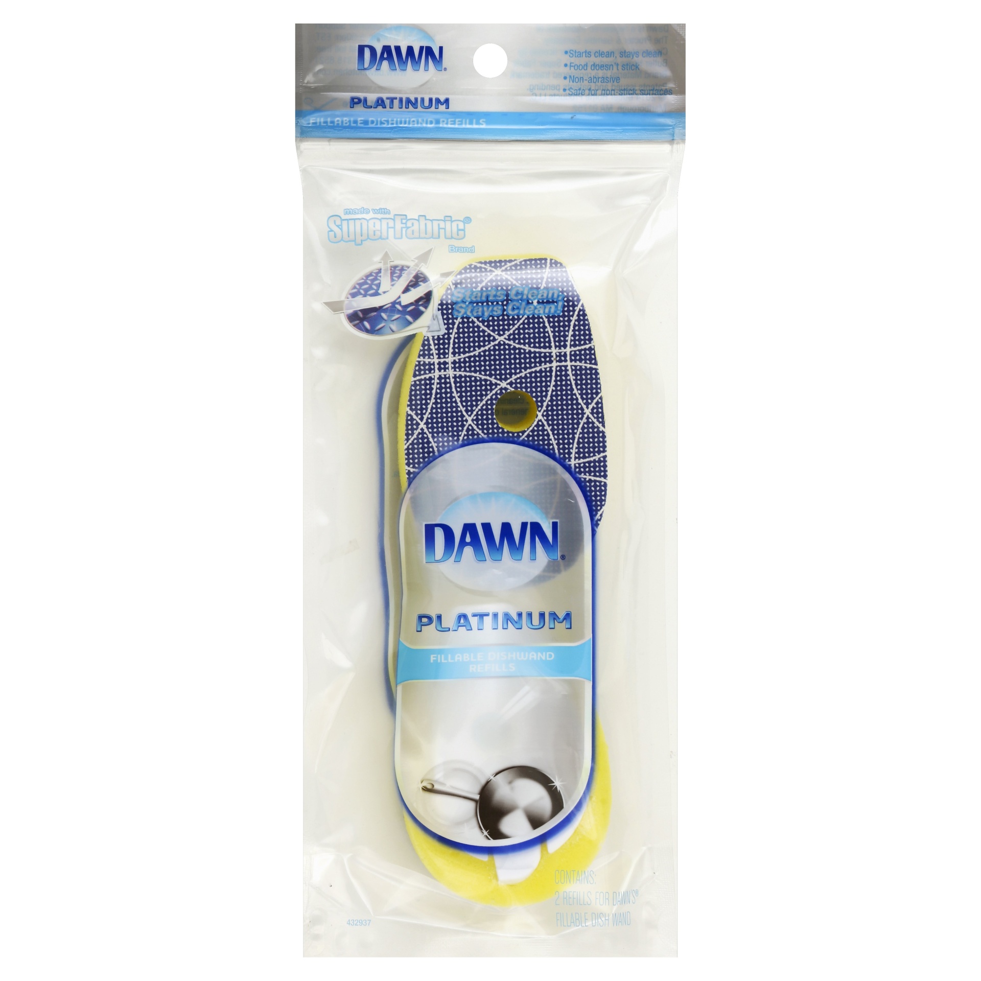 slide 1 of 2, Dawn Fillable Dishwand Super Fabric Refill, 2 ct