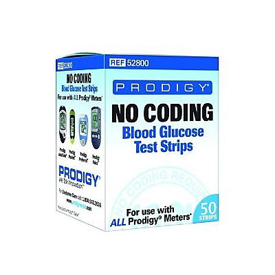 slide 1 of 1, Prodigy No Coding Blood Glucose Test Strips, 50 ct