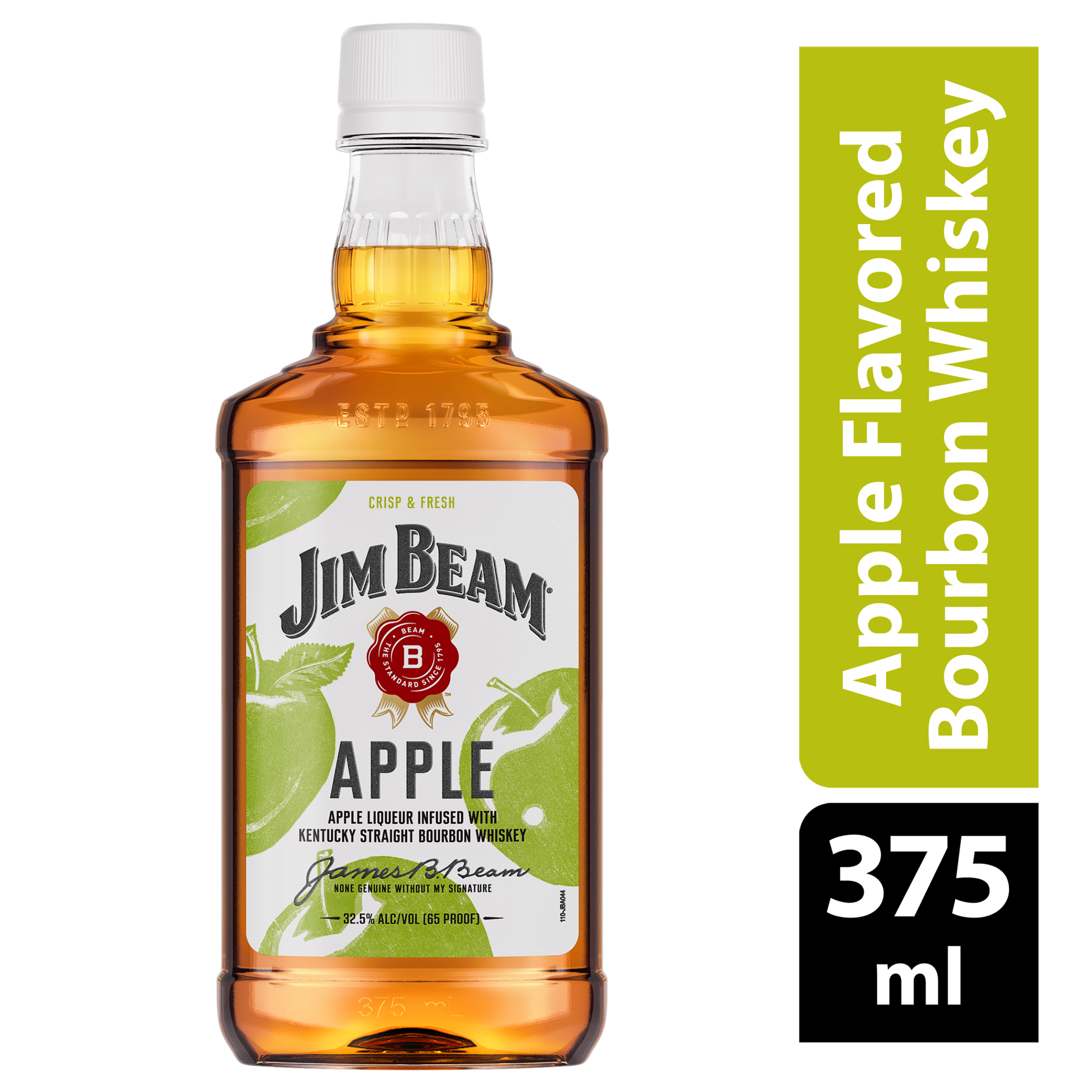 slide 1 of 2, Jim Beam Apple Liqueur with Kentucky Straight Bourbon Whiskey 375 ml, 375 ml