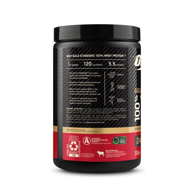 slide 3 of 7, Optimum Nutrition Gold Standard Whey Protein Powder - Double Rich Chocolate - 10.9oz/10 Servings, 10.9 oz, 10 servings