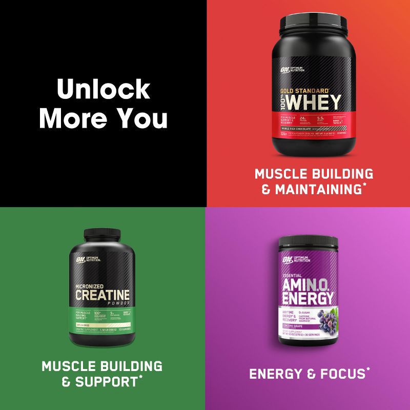 slide 6 of 7, Optimum Nutrition Gold Standard Whey Protein Powder - Double Rich Chocolate - 10.9oz/10 Servings, 10.9 oz, 10 servings