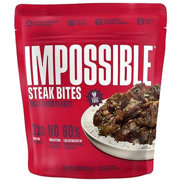slide 1 of 3, ImpossibleTM Steak Bites Meat From Plants, Frozen, Fully Cooked, 10 oz, 10 oz