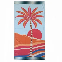 Sol Borne Printed Beach Towel - 34 in x 68 in