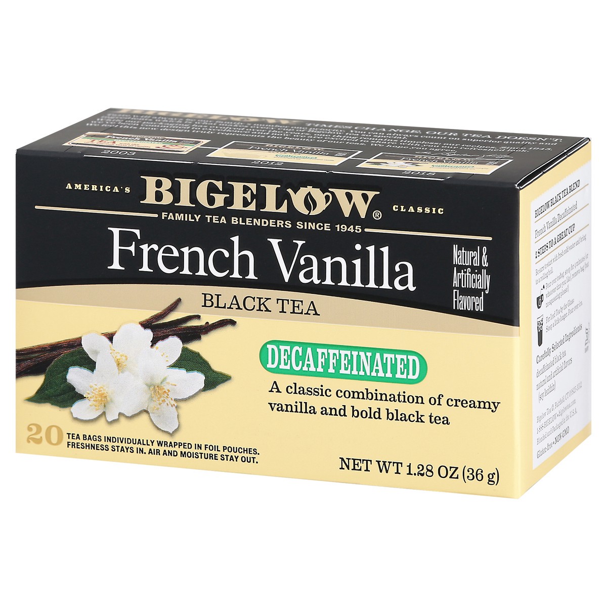 slide 7 of 9, Bigelow Decaffeinated French Vanilla Black Tea 20 Tea Bags, 20 ct