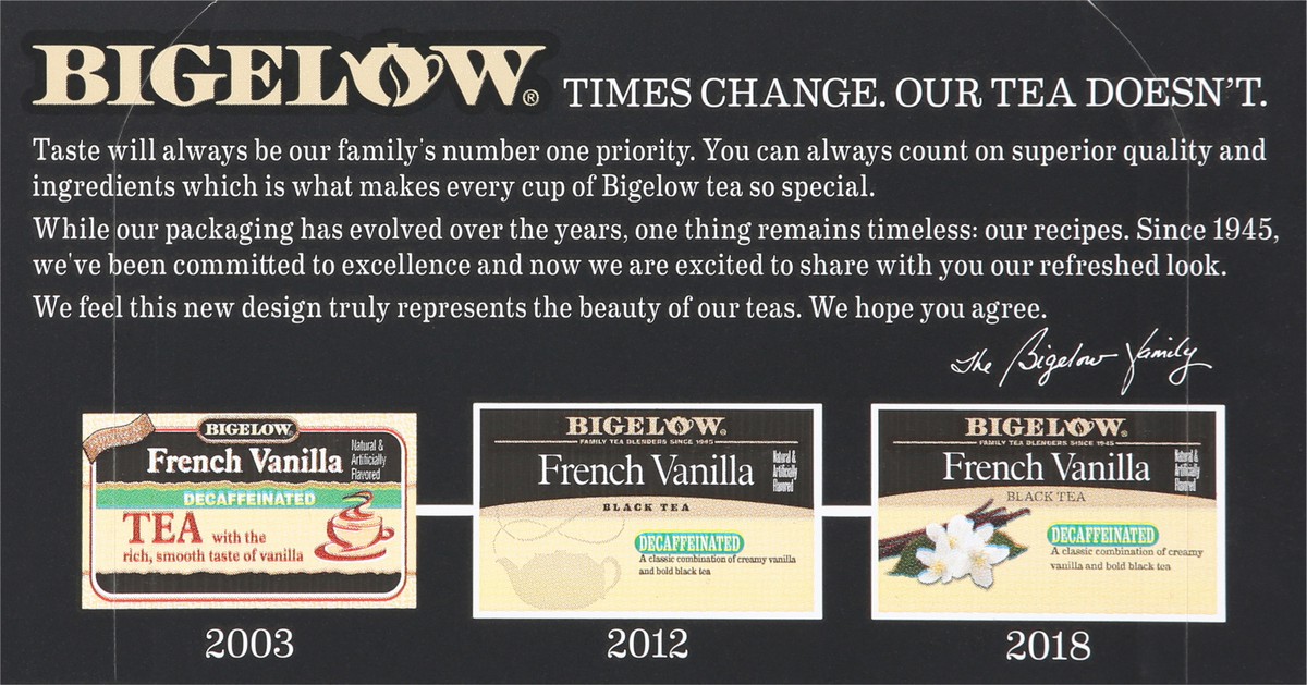 slide 8 of 9, Bigelow Decaffeinated French Vanilla Black Tea 20 Tea Bags, 20 ct