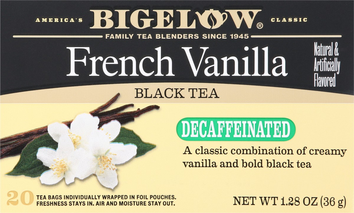 slide 9 of 9, Bigelow Decaffeinated French Vanilla Black Tea 20 Tea Bags, 20 ct