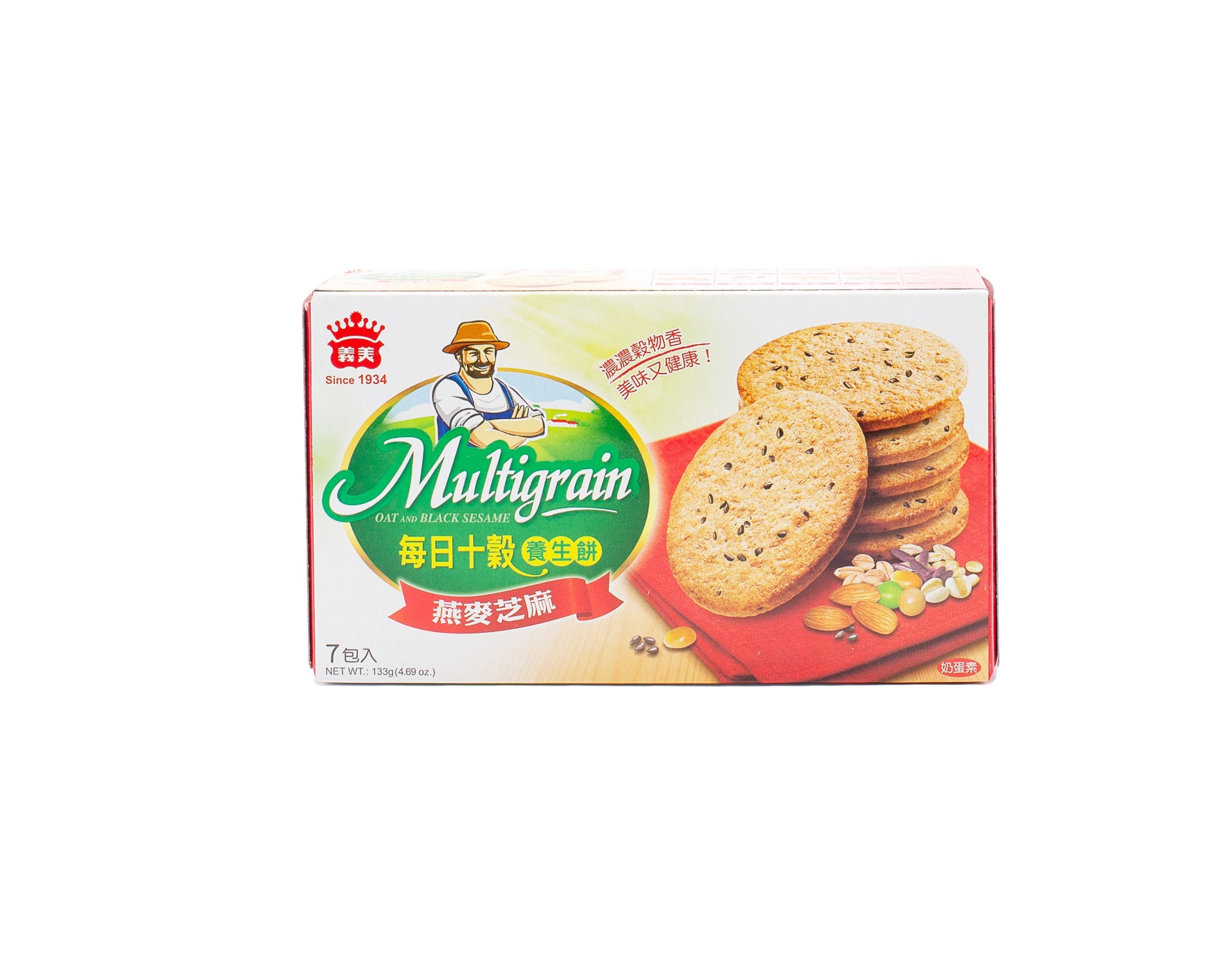 slide 1 of 1, I Mei Oat & Black Sesame Multi Grain Cracker, 133 gram
