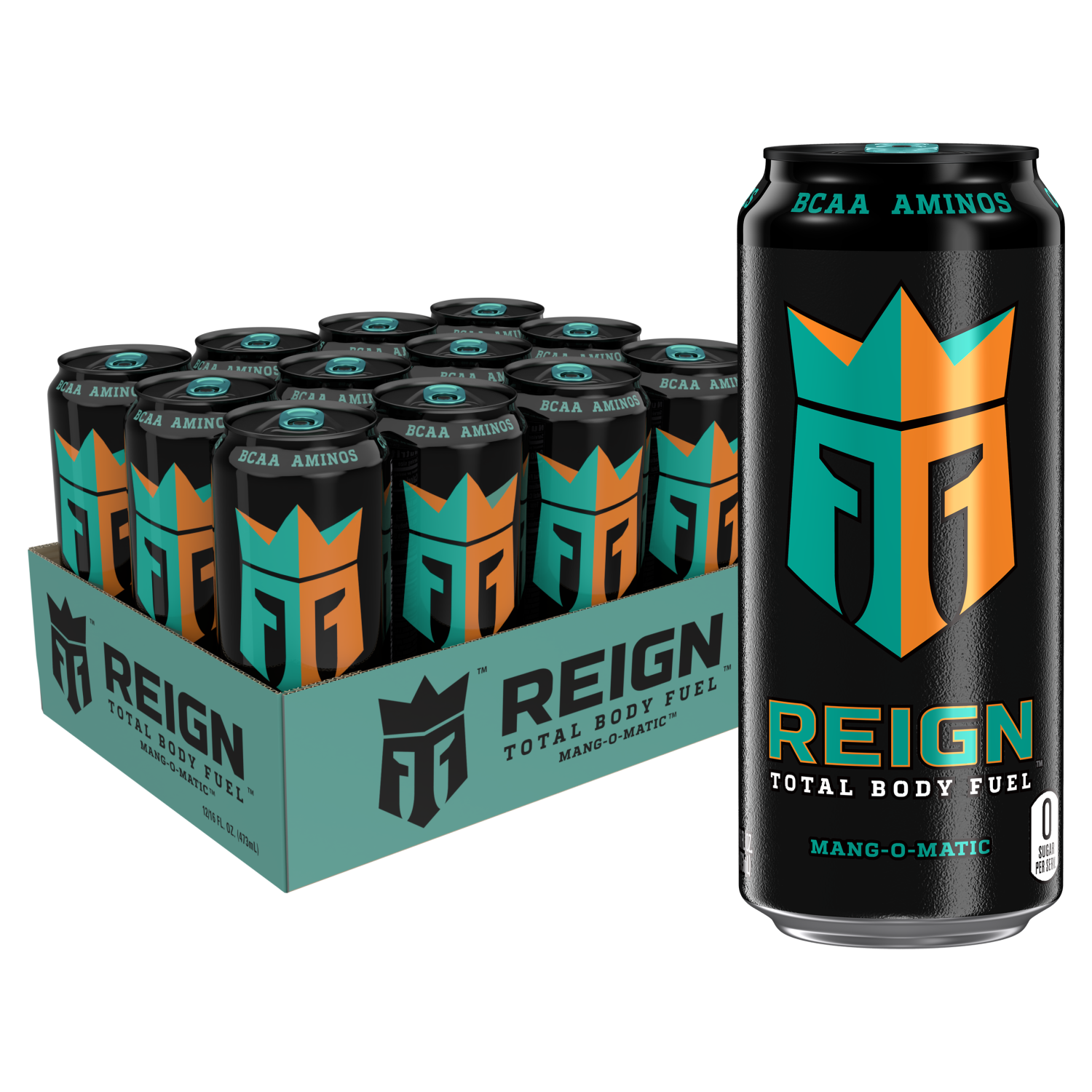 slide 1 of 5, Reign Blended with BCAAs, Natural Caffeine, CoQ10, and electrolytes, Reign™ Total Body Fuel is designed for your active lifestyle. Offering zero sugar, 10 calories, and zero artificial flavors & colors, Reign is the ultimate fitness-focused beverage to support your high-performance needs. REIGN™ Total Body Fuel provides multiple benefits to help you power through a tough workout. 300 mg of Natural Caffeine provides a pre-workout boost as well as a sustained release of energy throughout your workout.  BCAAs may help muscles recover post workout. CoQ10 may increase power during exercise. B Vitamins may reduce fatigue., 16 oz