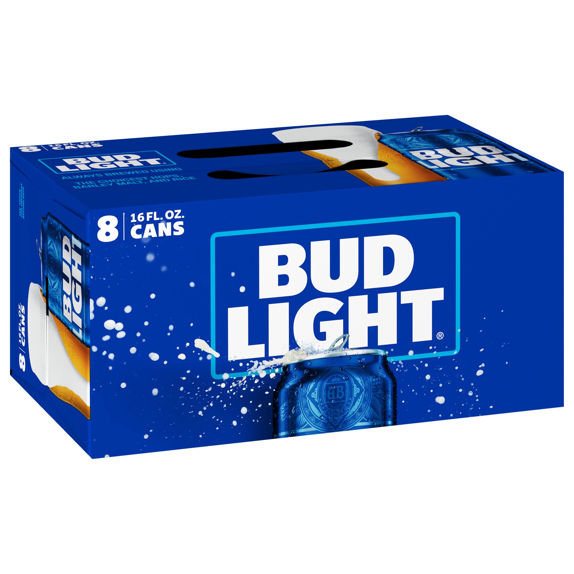 slide 1 of 11, Bud Light Beer, 8 Pack Beer, 16 FL OZ Cans, 128 fl oz