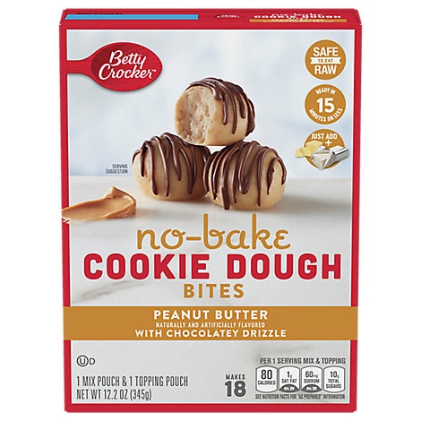 slide 1 of 1, Betty Crocker Peanut Butter No Bake Cookie Dough Bites, 12.2 oz