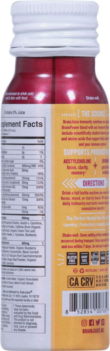 slide 4 of 10, BrainJuice Huckleberry Hibiscuss Immunity 1 2.5 fl oz, 2.50 fl oz