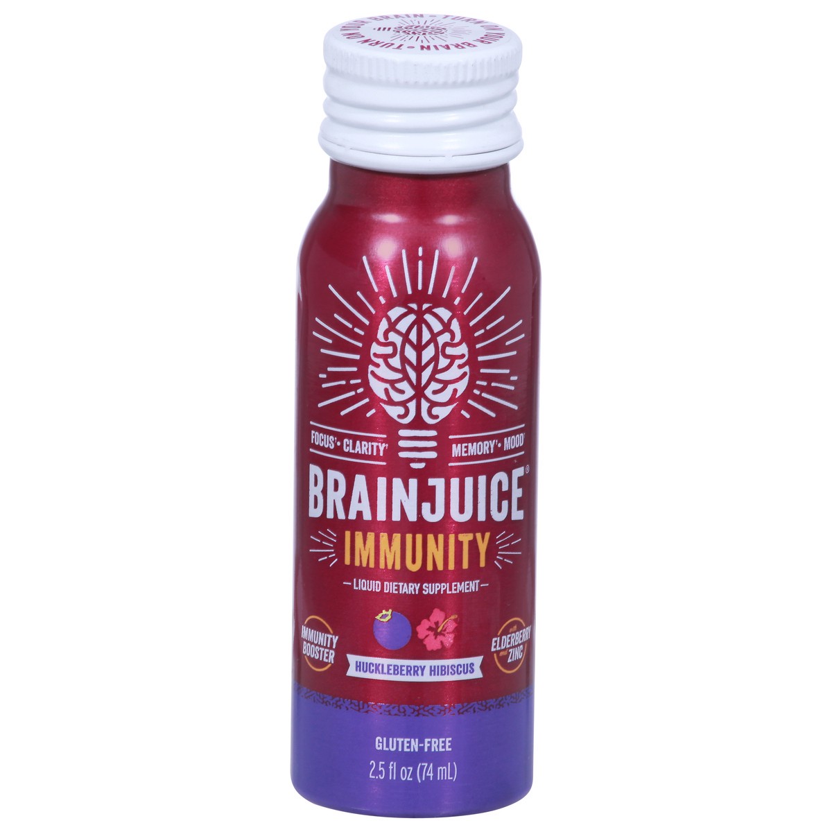 slide 8 of 10, BrainJuice Huckleberry Hibiscuss Immunity 1 2.5 fl oz, 2.50 fl oz