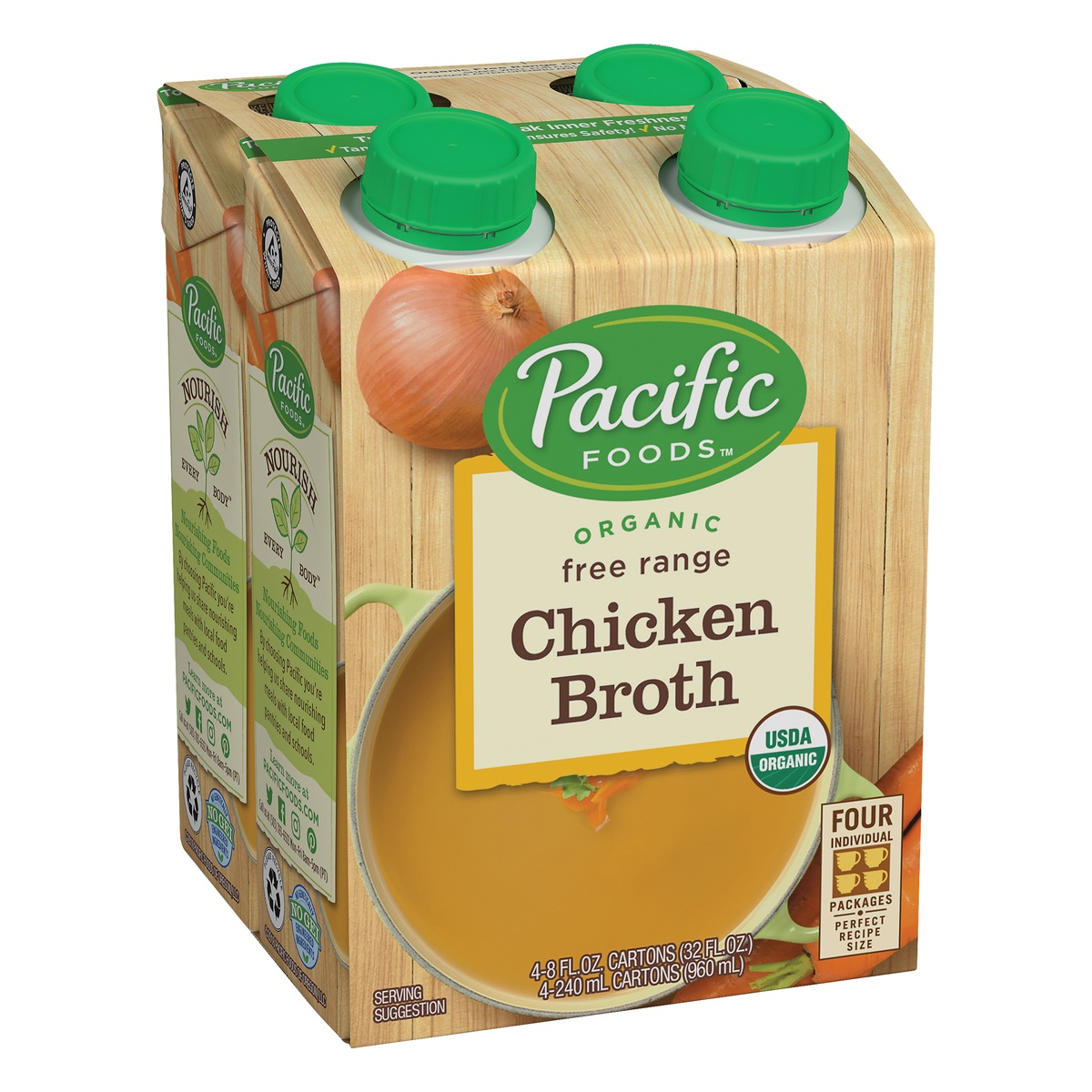 Pacific Foods Organic Free Range Chicken Broth 4 ct; 8 fl oz | Shipt