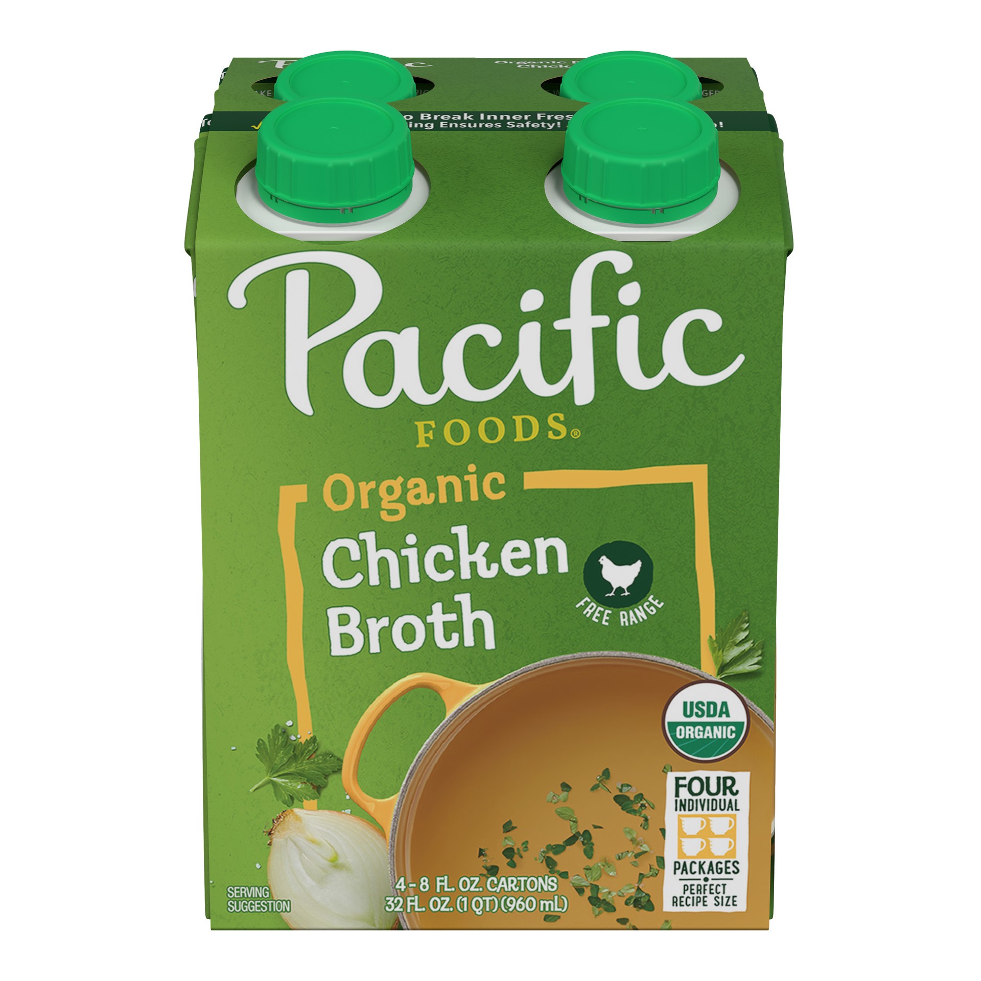 slide 1 of 5, Pacific Foods Organic Free Range Chicken Broth, 8 oz Carton (Pack of 4), 4 ct; 8 fl oz