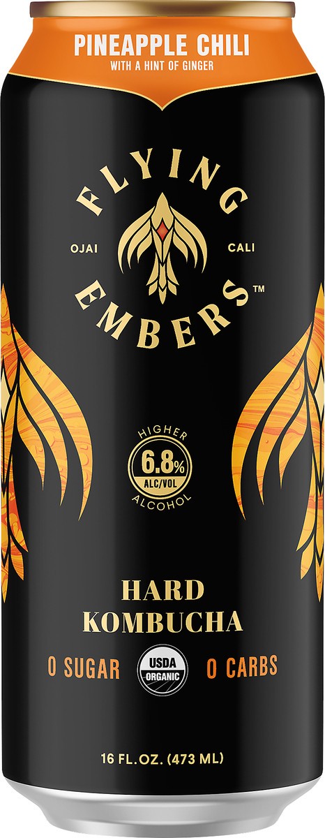 slide 3 of 4, Flying Embers Pineapple Chili Hard Kombucha 16 oz, 16 oz
