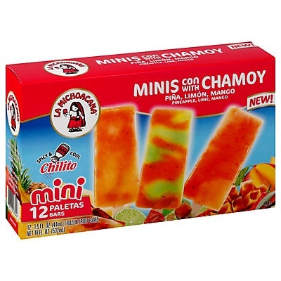 slide 1 of 1, La Michoacana Pineapple, Lime, Mango Frozen Fruit Bars Minis with Chamoy 12 ea, 12 ct